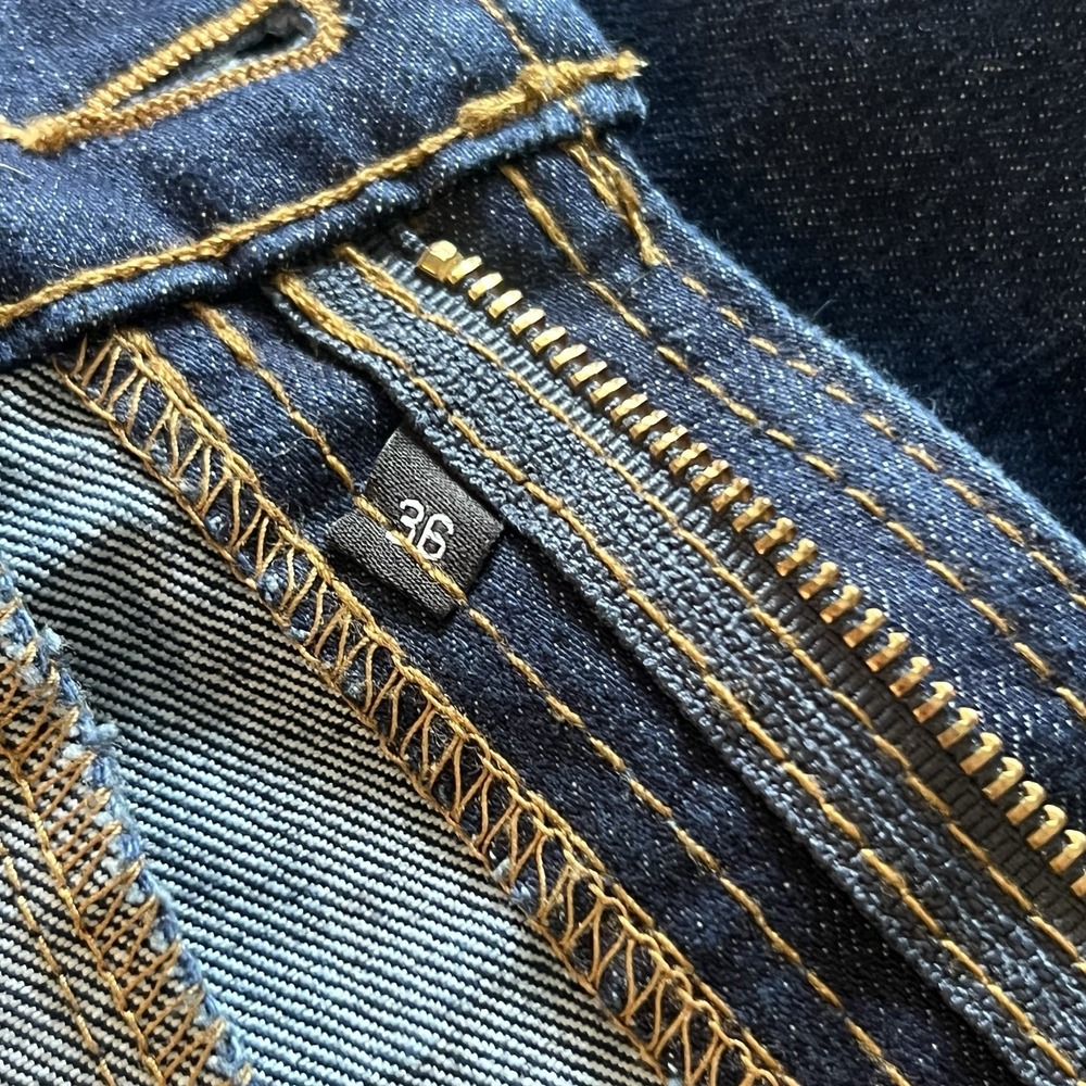 Origin Maine Factory Jeans Mens 36 Dark Wash Straight Workwear Stretch Denim USA - Picture 5 of 10